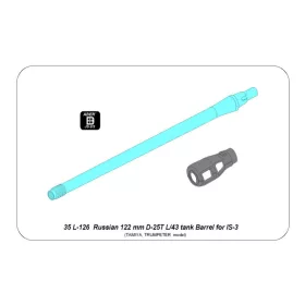   Aber Models - Russian 122mm D-25T tank barrel for IS-3 with 3D Muzzle brake