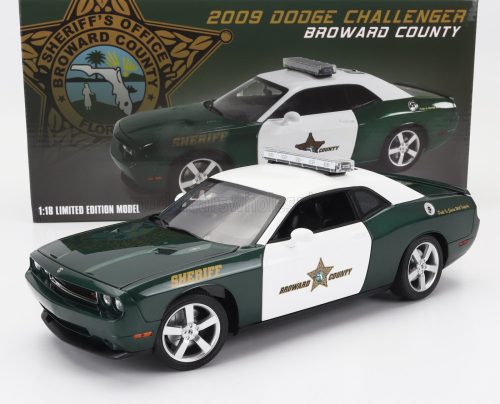 Acmemodels - DODGE CHALLENGER R/T COUPE POLICE BROWARD COUNTY SHERIFF 2009 GREEN WHITE