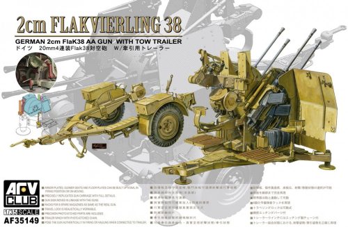 Afv-Club - 4X2cm Flakvierling 38 with trailer