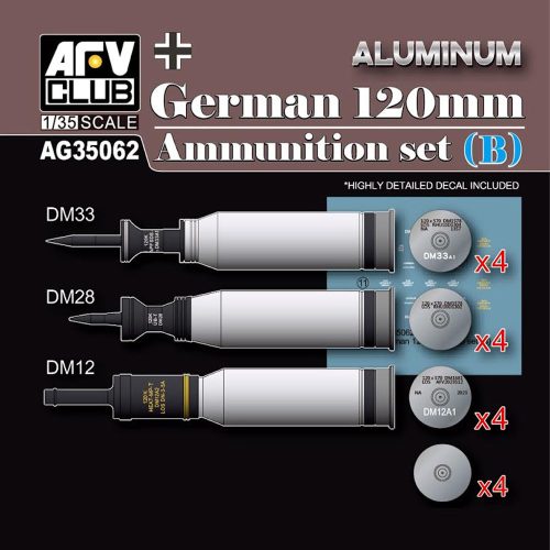 AFV-Club - German 120mm Ammunition Set (B)-Aluminium