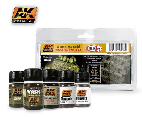 AK Interactive - Engines And Metal Weathering Set