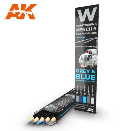 AK Interactive - Watercolor Pencil Set Grey And Blue Camouflages