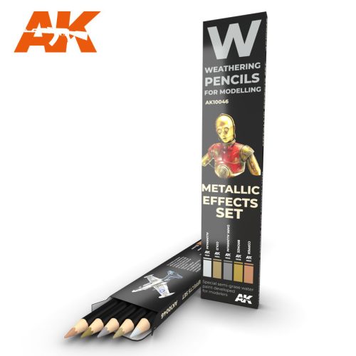 AK Interactive - Watercolor Pencil Set Metallics