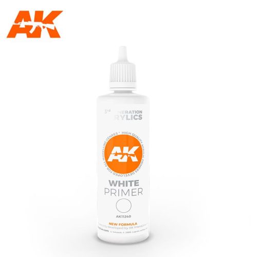 AK Interactive - White Primer 100 ml  3rd Generation