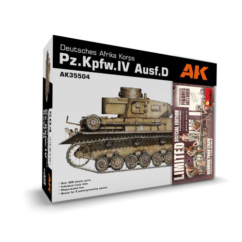 AK Interactive - Pz.Kpfw.IV Ausf.D Deutsche Afrika Korps + 5 German Tank Crew Figures