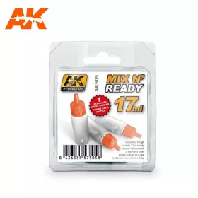   AK Interactive - Mix And Ready - Acrylics (6 Empty 17 ml Jars With Shaker Ball)