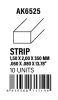 AK Interactive - Strips 1.50 x 2.00 x 350mm - STYRENE STRIP