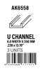 AK Interactive - U Channel 6.0 width x 350mm - STYRENE STRIP