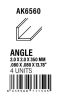 AK Interactive - Angle 2.0 x 2.0 x 350mm - STYRENE STRIP