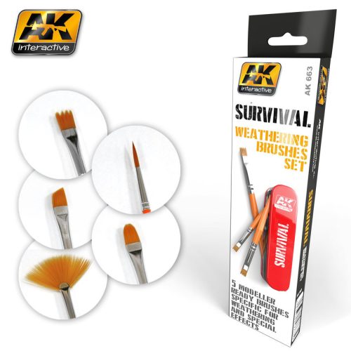 AK Interactive - Survival Weathering Brushes Set