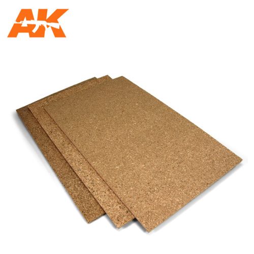 AK Interactive - Corck Sheets - Fine Grained - 200 X 300 X 1-2-3Mm (3 Sheets)