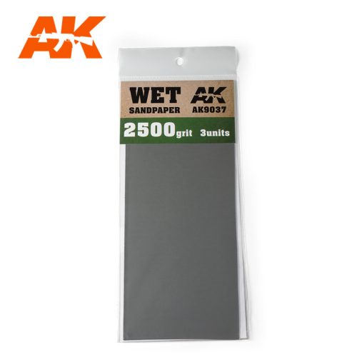 AK Interactive - Wet Sandpaper 2500 Grit. 3 units