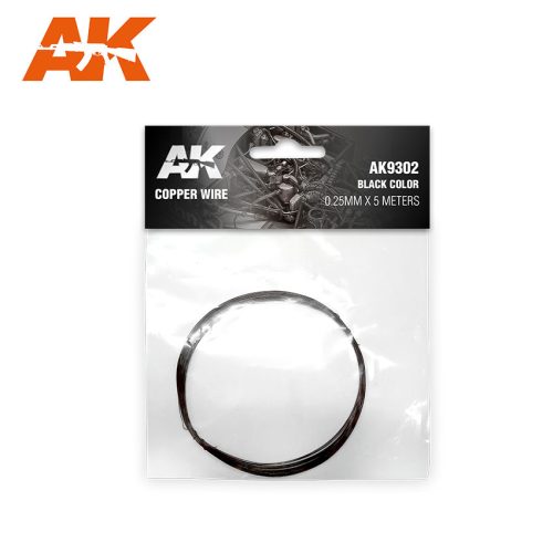 AK Interactive - Copper Wire 0.25mm X 5 Meters Black Color