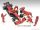 American Diorama - Figures F1 Set 2 2022 - Diorama Pit-Stop Set 7 X Meccanici - Mechanics - With Decals Red