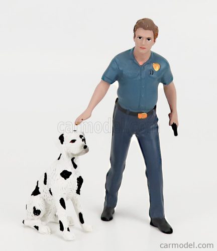 American Diorama - Figures Firefighters - Fire Dog Training 2 Tone Blue