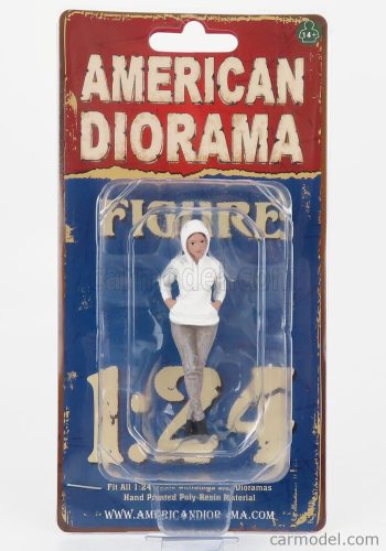 American Diorama - Figures Girl Car Meet 2 - Figure I Grey White