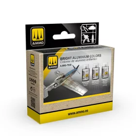 AMMO by MIG Jimenez - A-STAND Bright Aluminium Colors Set