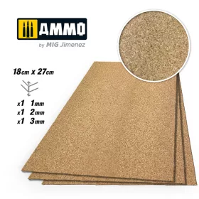   AMMO - CREATE CORK Fine Grain Mix (1mm 2mm and 3mm) - 1 pc. each size