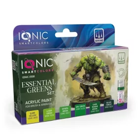   AMMO by MIG Jimenez - IONIC Essential Greens Set - 6 Ionic Smart acrylic colors