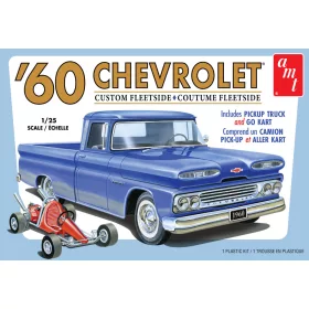   AMT - 1960 Chevy Custom Fleetside Pickup w/Go Kart autó makett