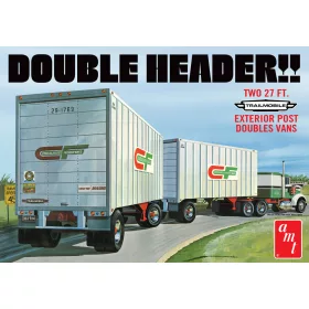 AMT -  Double Header  Tandem Van Trailers teherautó makett