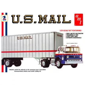 AMT - Ford C600 US Mail Truck w/USPS Trailer kamion makett