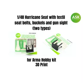   Art Scale - 1/48 Hurricane Seat with textil seat belts  buckels and gun sight (two types)