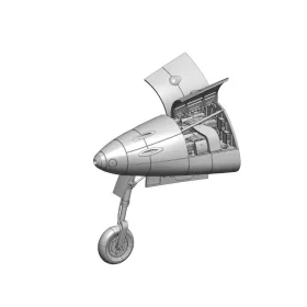   Art Scale - Me 262A - correct nose incl. guns front landing gear + wheel 3D print for Arma Hobby