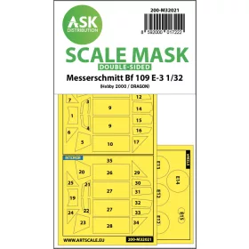   Art Scale - 1/32 Messerschmitt Bf 109E-3 double-sided express masks for Hobby2000/Dragon