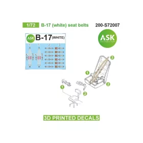 Art Scale - B-17 (white) seat belts - 3D printed decals