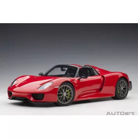   Autoart - 1:12 Porsche 918 Spyder Guards Red, 2013 (composite model/3 openings and workable rear spoiler and fuel cap) "with Weissach package" - AUTOart
