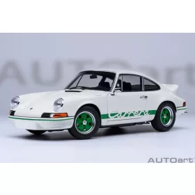   Autoart - 1:18 Porsche 911 Carrera 2.7 RS 1973 (Grand Prix white/green strip) (composite model/ 2 door openings, total 4 openings) - AUTOart