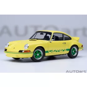   Autoart - 1:18 Porsche 911 Carrera 2.7 RS 1973 (light yellow/ green stripes) (composite model/ 2 door openings, total 4 openings) - AUTOart