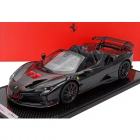   Bbr-Models - FERRARI SF90 XX STRADALE SPIDER 2024 WITH SHOWCASE NERO DAYTONA - RED CARBON BLACK
