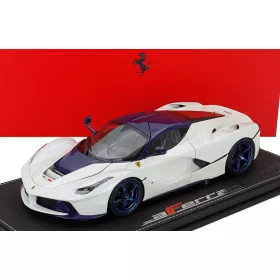   Bbr-Models - FERRARI LAFERRARI 2013 WITH SHOWCASE - LUXURY PACK WHITE BLUE