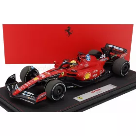   Bbr-Models - FERRARI F1  SF-23 TEAM SCUDERIA FERRARI HP N 44 TEST FIORANO 2025 LEWIS HAMILTON WITH SHOWCASE RED BLACK