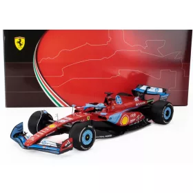   Bbr-Models - FERRARI F1  SF-24 TEAM SCUDERIA FERRARI N 16 3rd MIAMI GP 2024 CHARLES LECLERC RED LIGHT BLUE