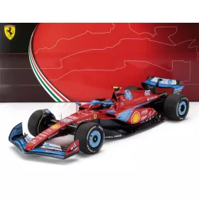   Bbr-Models - FERRARI F1  SF-24 TEAM SCUDERIA FERRARI N 55 5th MIAMI GP 2024 CARLOS SAINZ RED BLACK LIGHT BLUE