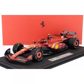   Bbr-Models - FERRARI F1 SF-24 TEAM SCUDERIA FERRARI N 55 WINNER AUSTRALIAN GP 2024 CARLOS SAINZ WITH SHOWCASE RED BLACK