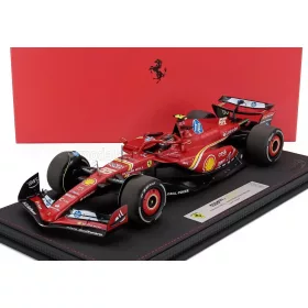  Bbr-Models - FERRARI F1  SF-24 TEAM SCUDERIA FERRARI N 55 2nd AUSTIN USA GP 2024 CARLOS SAINZ WITH SHOWCASE RED BLACK
