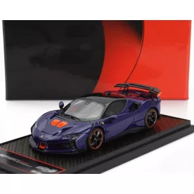   Bbr-Models - FERRARI SF90 XX STRADALE 2024 BLU ELETTRICO - BLUE MET BLACK ORANGE