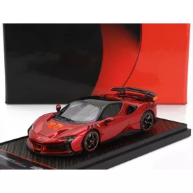   Bbr-Models - FERRARI SF90 XX STRADALE 2024 ROSSO FUOCO - RED ORANGE BLACK