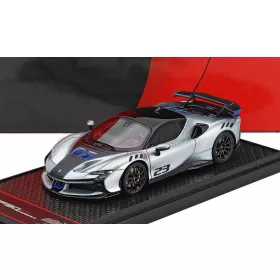   Bbr-Models - FERRARI SF90 XX STRADALE N 23 2024 GRIGIO TITANIO - GREY MET BLACK BLUE