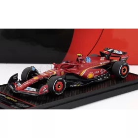   Bbr-Models - FERRARI F1  SF-24 TEAM SCUDERIA FERRARI N 55 3rd MONACO GP 2024 CARLOS SAINZ RED WHITE YELLOW