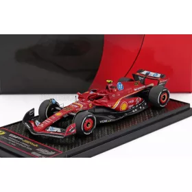   Bbr-Models - FERRARI F1  SF-24 TEAM SCUDERIA FERRARI N 55 4th MONZA GP 2024 CARLOS SAINZ RED BLACK