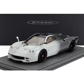   Bbr-Models - PAGANI HUAYRA CODALUNGA 2022 WITH SHOWCASE BIANCO MALTA GRIGIO SILVERSTONE - WHITE GREY