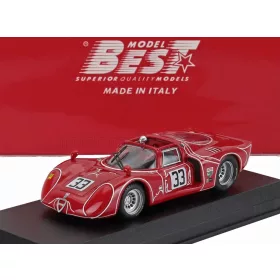   Best-Model - ALFA ROMEO T33.2 V8 TEAM AUSCA RACING INC. N 33 6h WATKINS GLEN 1968 HORST KWECH - JOHN MARTINO RED WHITE