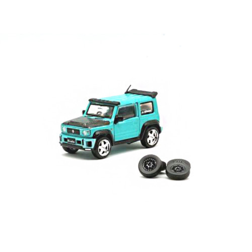 Bm-Creations - 1:64 Lb Works Suzuki Jimny Lhd, 2019, Glitter Green With Extra Set Of Rim And Tire