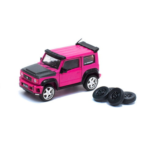 Bm-Creations - 1:64 Lb Nation Suzuki G Mini Glitter Dark Pink Lhd, Glitter Dark Pink With Extra Set Of Rim And Tire