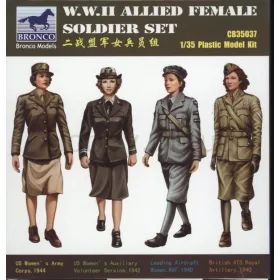  Bronco Models - W.W.II Allied Female Soldier Set(4 Figur figura makett